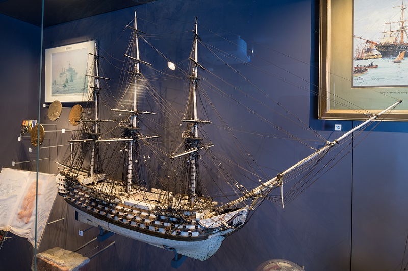 Model of temeraire ship, built from bone