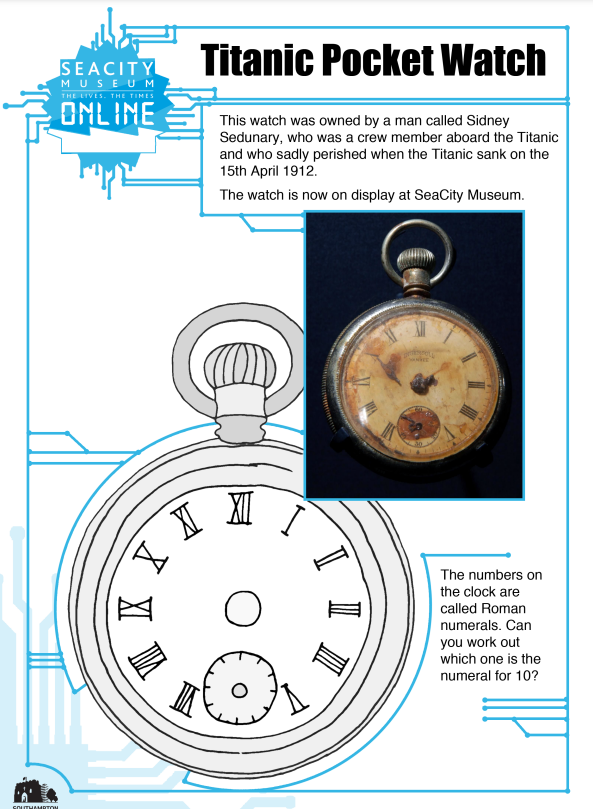 Titanic pocket watch colour sheet thumbnail