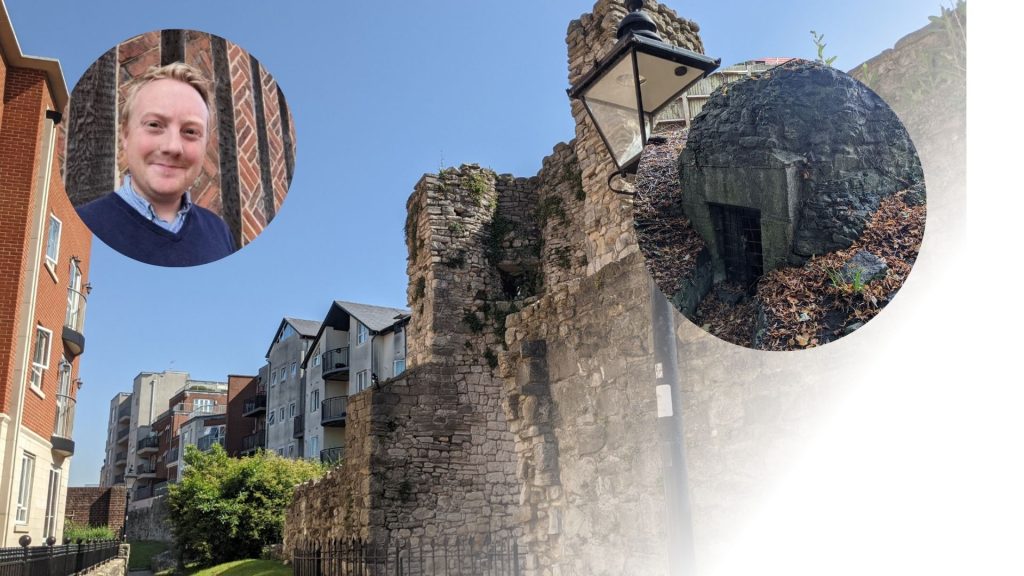 city walls with insert of Andy Skinner